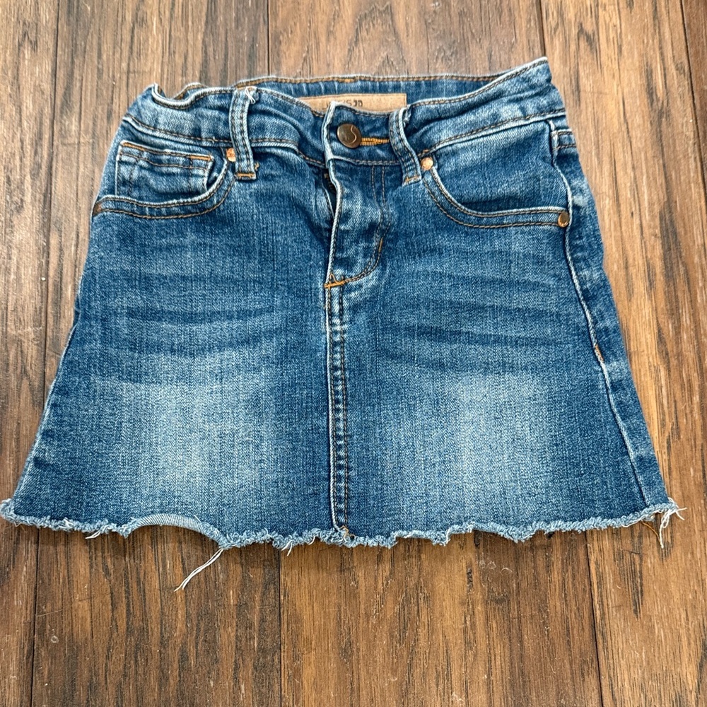 Joe's Jeans Blue Denim Frayed Skirt